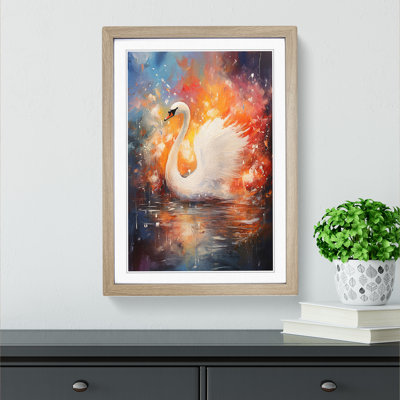Swan Expressionism - Framed Print
