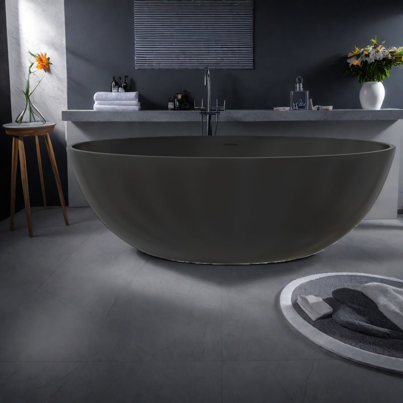 Baignoire profonde et bain tourbillon
