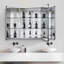 Armoire à pharmacie de 36 po x 26 po en aluminium avec tablettes réglables en verre imperméables et résistantes à la rouille