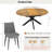 43"-59" Extendable Round Dining Table Set, 7-Piece Modern Kitchen Table with 6 Upholstered Dining Chairs -1960942887