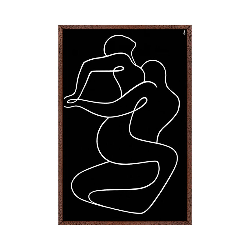 Tango by Lia Chechelashvili - Painting on Canvas, 152.5 cm H x 101.5 cm W, Classic Brown Wood Framed