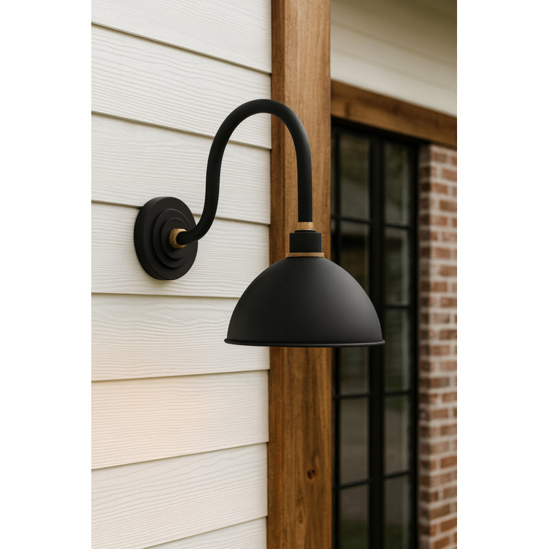 Foundry Wall Mount Outdoor Barn Light, 17" H x 12" W x 24" D, Black