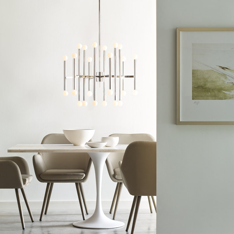 Beckham Art Deco Inspired 24-Light Multi-Tier Chandelier in Burnished Brass