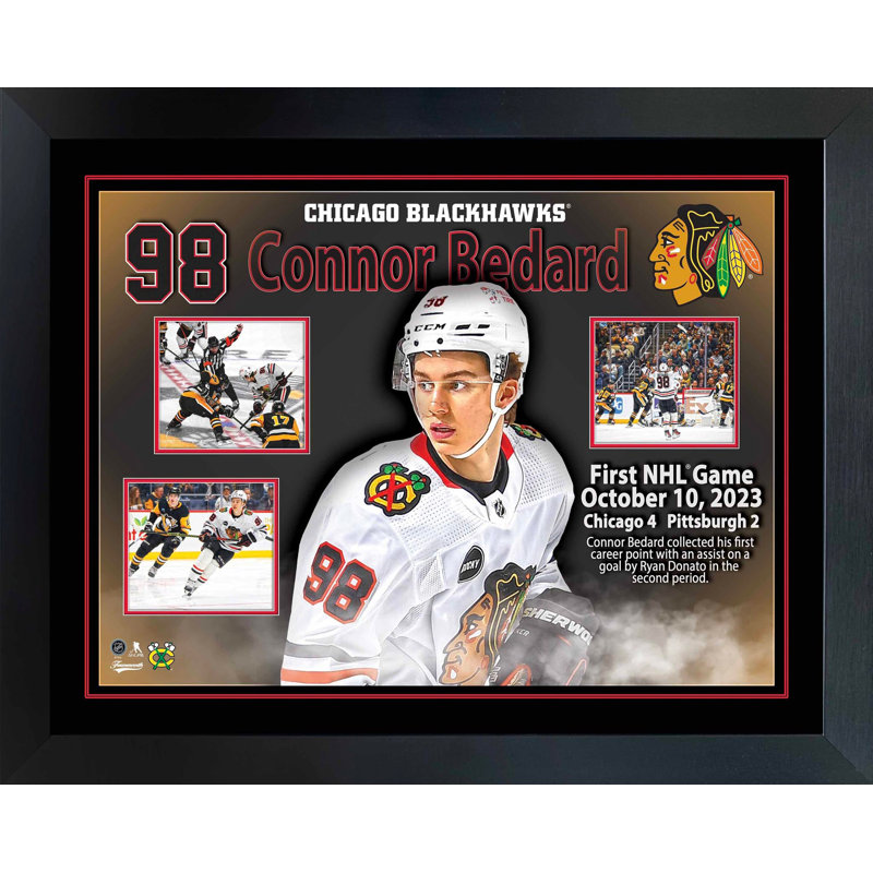 Connor Bedard, premier match encadré, Blackhawks