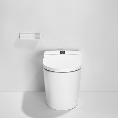 Toilette intelligente au sol 15-3 / 4 po avec réservoir d'eau et siège chauffant à fermeture en douceur