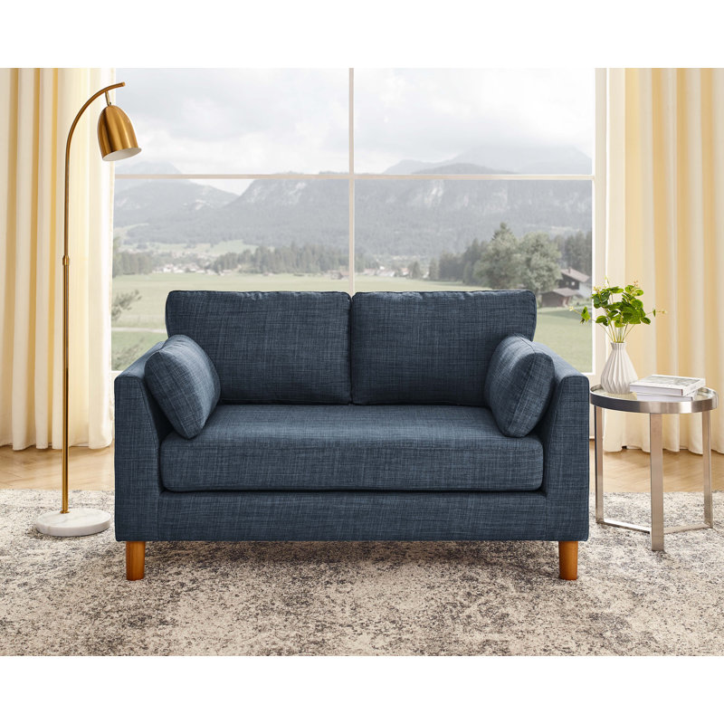 Castera 66'' Upholstered Loveseat, 58" Width, Blue Polyester
