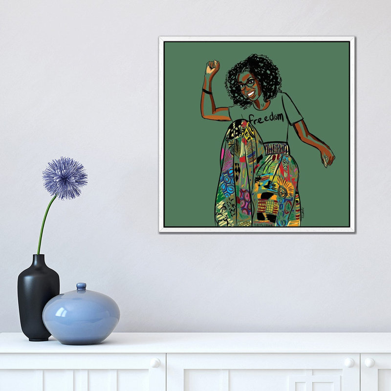 Freedom by NoelleRx - Print on Canvas, 45.72 cm H x 45.72 cm W, White Framed