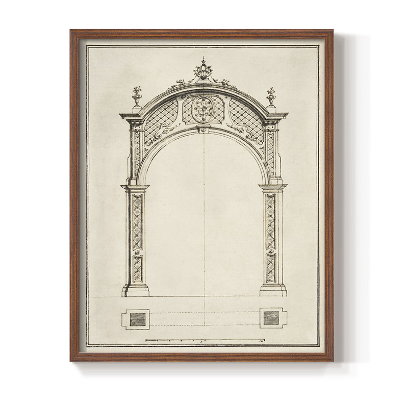 Arch Framed Print - Solid Wood, Walnut, 21" H x 17" W