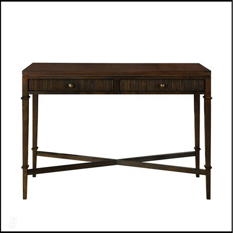 Console cannelée à 2 tiroirs avec design bord de mer, parfaite pour les espaces de vie organisés et élégants.