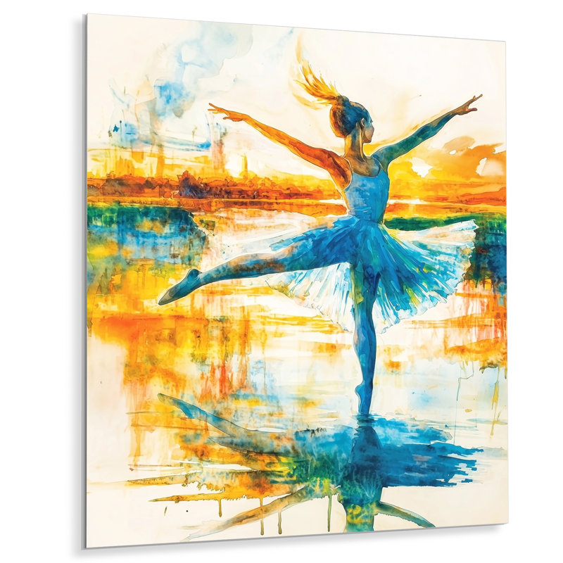 Watercolor Dancer Soft Ethereal Movement II - Ballet Metal Wall Decor, Glam Metal Print, 32" H x 16" W x 0.84" D