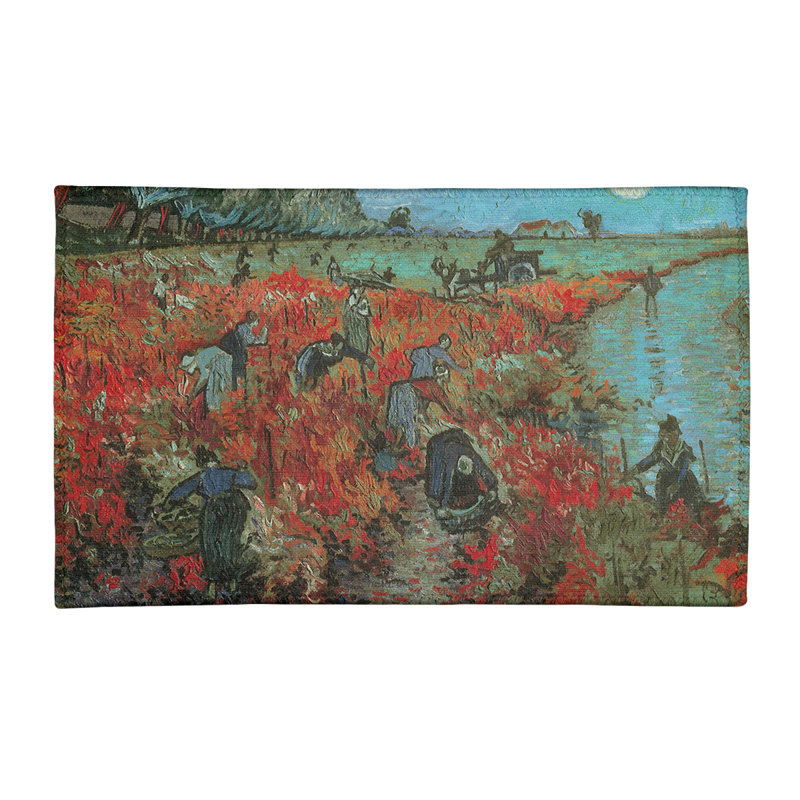 Tapis de vineyard avec rouge/bleu/gris sky, Rectangle 3 pi x 5 pi