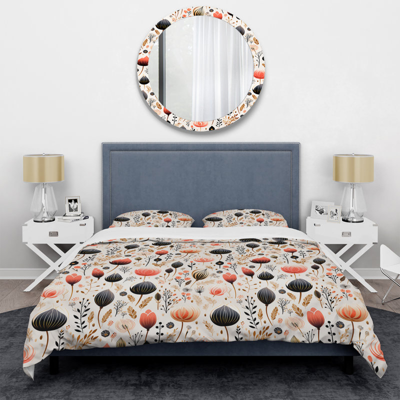 Ensemble de housse de couette à motif floral Artistic Essence, Housse de couette pour très grand lit et 2 très