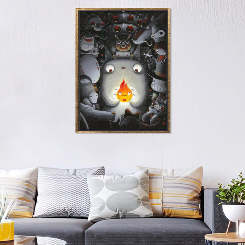 Print on Canvas, 90 cm H x 60 cm W, Framed Print without Mat, Gold