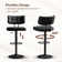 Swivel Adjustable Height Bar Stools with Footrest and Thick Cushion Curved Backrest(Set of 2)