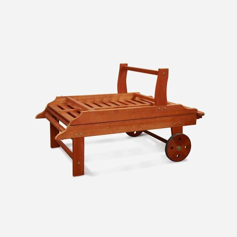 Chaise longue simple inclinable en eucalyptus 78 "Angelito