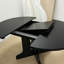 Table de salle à manger 59 po x 43 po pour la cuisine de style, ovale extensible avec rallonge, base en tréteau noir en X, supporte 300 lb, siège 6, construction robuste,