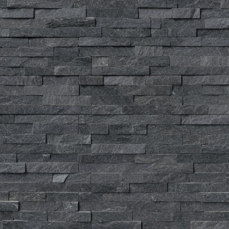 Stonecrest 6 in. x 24 in. Split Face Natural Stone Ledger Panel Wall Tile, Charcoal Ridge