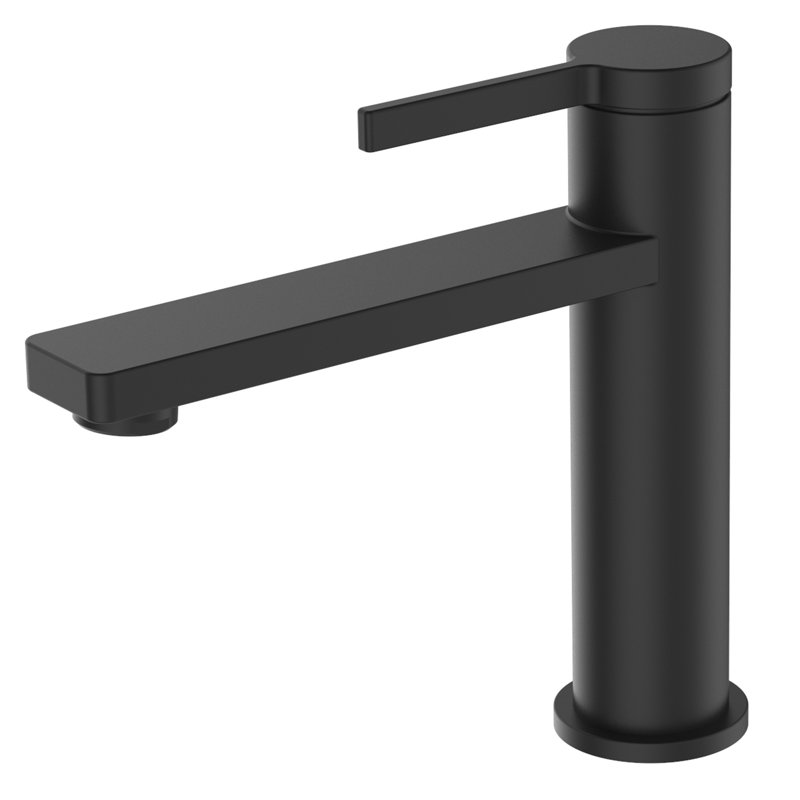 Robinet pour salle de bain à poignée simple, Noir mat