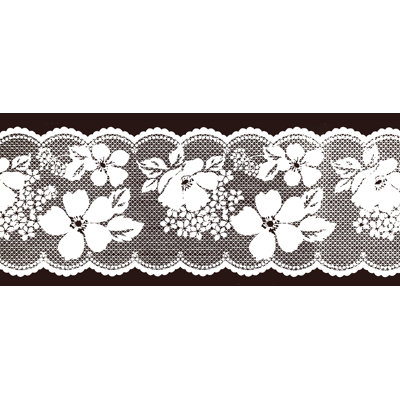 Peel And Stick Floral White Blooming Flowers Self Adhesive Window Sticker Wallpaper Border, Roll 33 Ft X 4 In