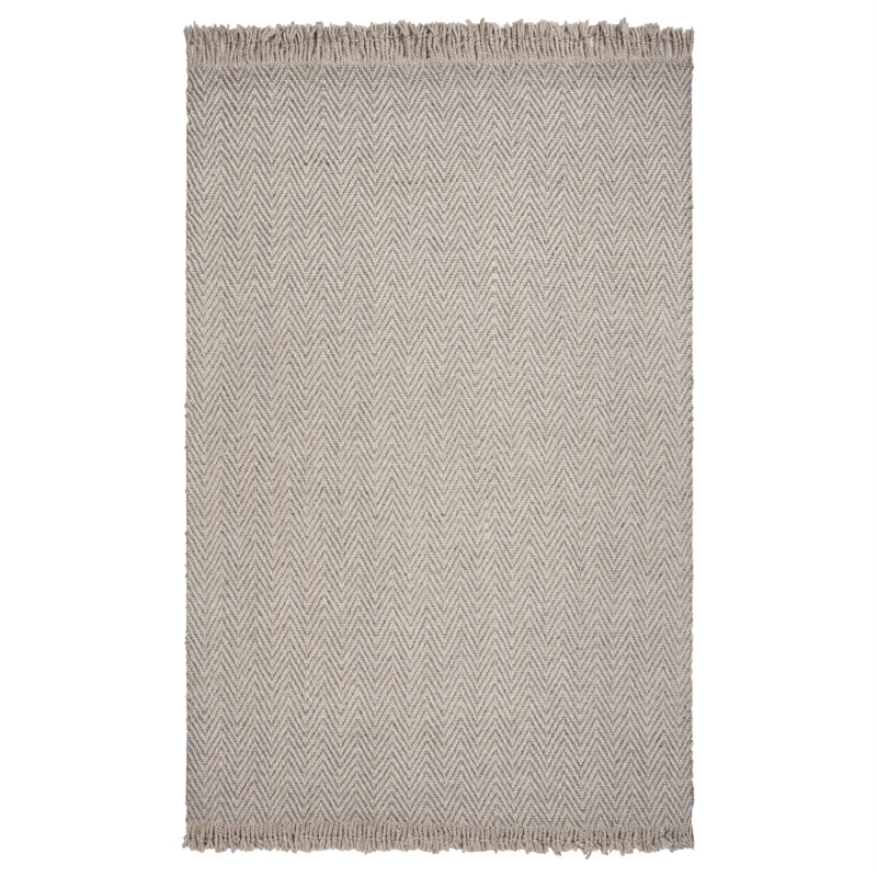 Tapis beige en laine à chevrons Stonover, Rectangle 7 pi 9 po x 9 pi 9 po