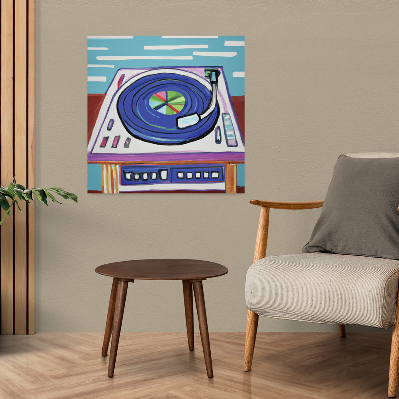 «Groovy Turntable», art abstrait rétro, H 24 po x l 24 po