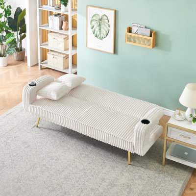 Elegant White Corduroy Living Room , Construction, Comfortable Experience For Relaxation, Thick Fabric, Stable Structure And Studying