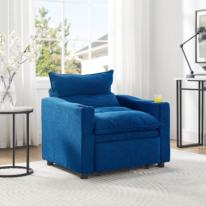 Sleeper Sofa Chair Bed, Convertible Sofa Chair 3-In-1, Adjustable Sleeper Chair Pullout Sofa Bed With Modern Velvet Fabric For Living Room Apartment Small Space