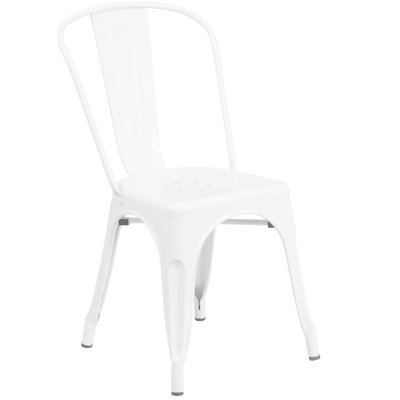 Chaise d'appoint empilable à dossier en lattes Ineisha