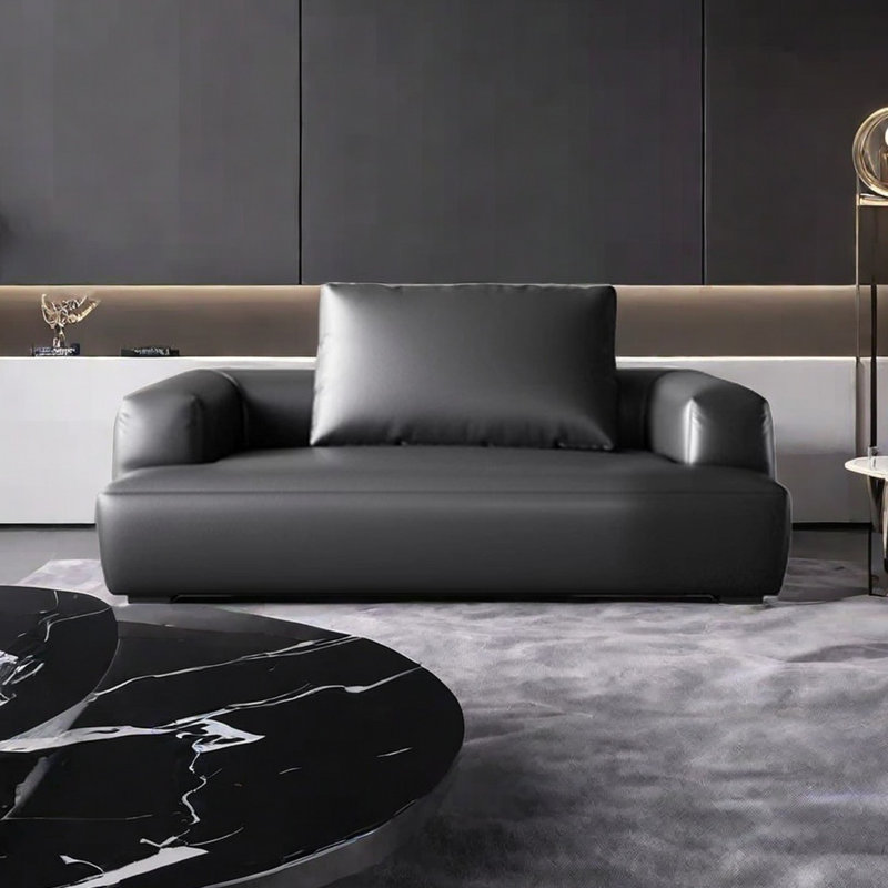 Italian style simple sofa leather matching, 22.83" H x 78.74" W x 41.33" D, 2
