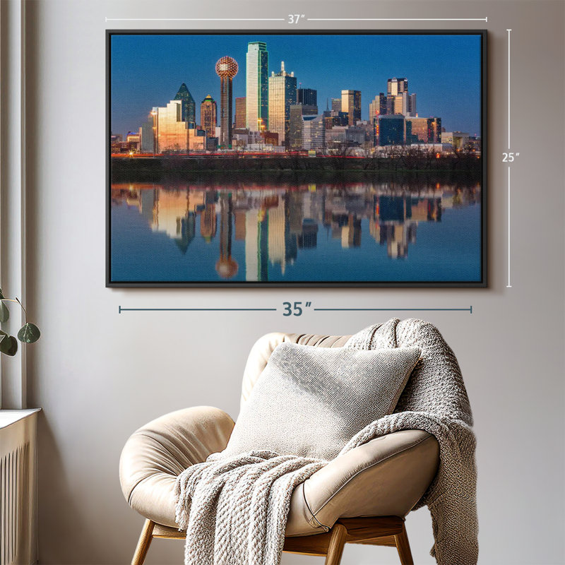 «Dallas Skyline», reproduction sur toile, H 25 po x l 37 po
