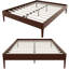 Base de lit plateforme en bambou massif de 15 pouces de hauteur avec support en métal, base en lattes de bois minimaliste moderne, aucun sommier tapissier requis, sans bruit, assemblage facile-640590555-640590553
