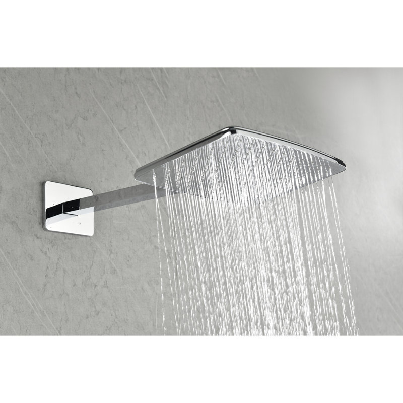 Shower System With Shower Head, Hand Shower, Slide Bar,, Shower Arm, Hose, Valve Trim, And Lever Handles