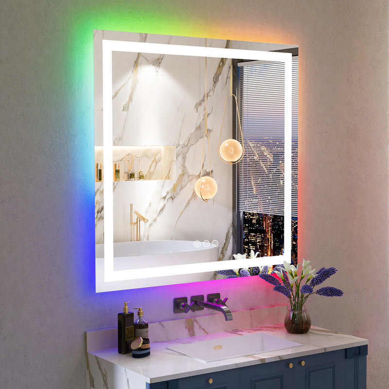Miroir de salle de bain Lunara, 36" x 36", Carrée