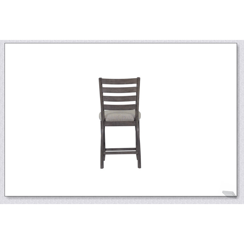 Élégant ensemble de 2 tabourets de comptoir à dossier échelle, durable et confortable pour les cuisines et les salles à manger modernes.