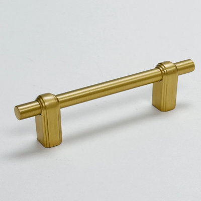 Satin Brass Elliott 3-3/4" Centers Solid Brass Drawer Pull