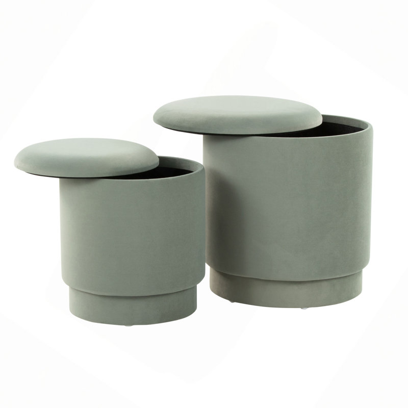 Ensemble de repose-pieds en velours, Velours vert