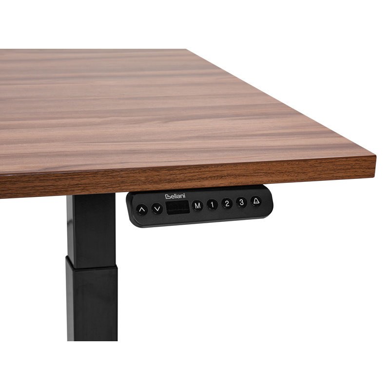 Luff Adjustable Height Steel Standing Desk, 128cm H x 120cm W x 72cm D, Black, Brown
