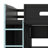 Full Size Wood Gaming Loft Bed With Built-In Desk, 2 Wardrobe, 2 Drawers, RGB LED Light And USB Port, Gamer-Inspired Design-1022256525