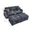 Causeuse et chaise longue Fluffy 2-en-1 avec rangement caché, repose-pieds double et table-1301622259