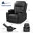 Lannah Faux Leather Recliner Massage Chair, Swivel Rocker Recliner with 360° Rotate & 125°  Reclining Rocking Chair With Two Cup Holders for home