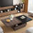 Mohite Modern Square Coffee Table with Rotatable Top, Two Colors Matching and 1 Hidden Storage Space-319303647