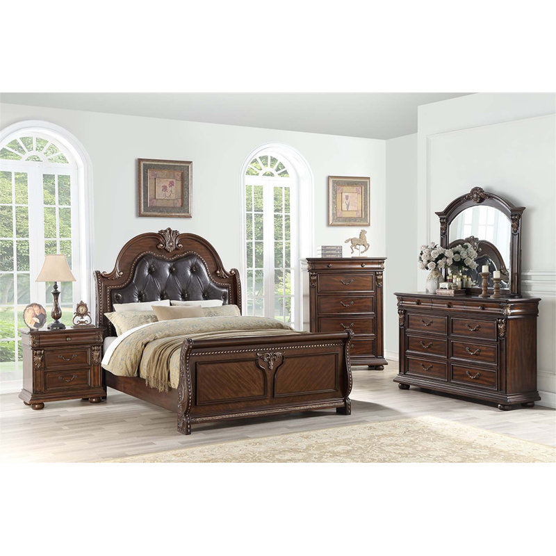 Lit de tête de lit capitonné élégant et traditionnel capitonné pour un décor de chambre classique et luxueux (matelas non inclus)