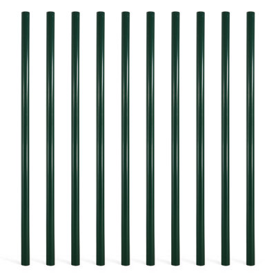 6 FT Black Chain Link Fence Terminal Post, Terminal Post with 2-3/8” Outside Diameter, Chain Link Fence Parts, Hardware, Accessories, Pack of 10