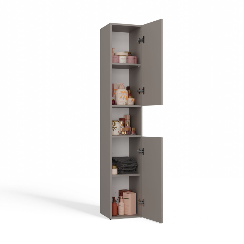 Rienke Freestanding Linen Cabinet, Grey