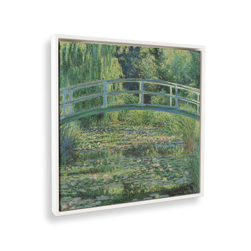 Garden Bridge Reflections, Opaque White, H 12,75 po x l 12,75 po, Floater Frame