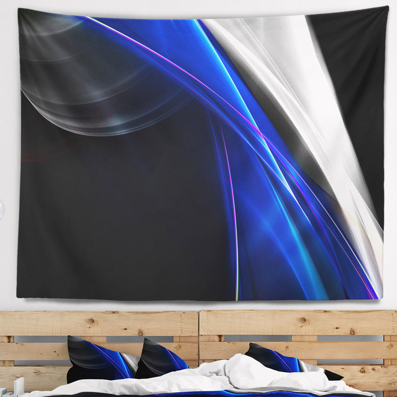 Tapisserie bleue scintillante Abstract, H 32 po x l 39 po