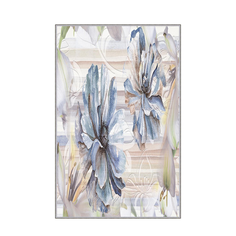 Premium Woven Carpet, 5.2 x 7.5 ft, 100% Polyester, Antibacterial, Non-Slip Underside, 0.3 in Pile Height | Machine Washable, 3D Digital Print | Perfect for Living Room, Bedroom & Office Décor