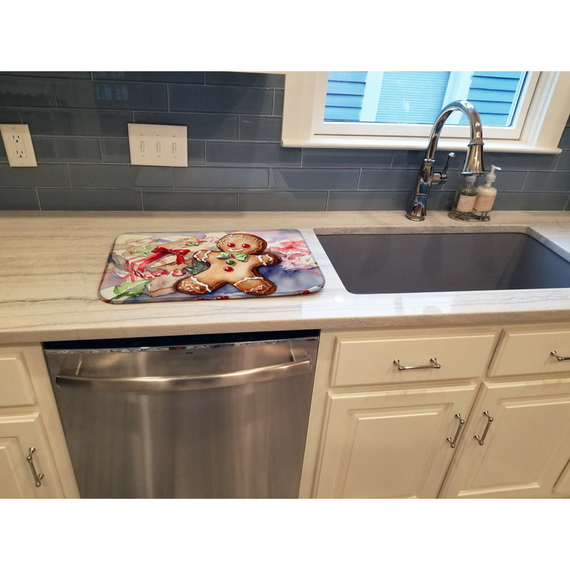 Christmas Gingerbread Men Dish Drying Mat
