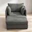 Upholstered Chenille Accent Chair With Footstool-1865866200