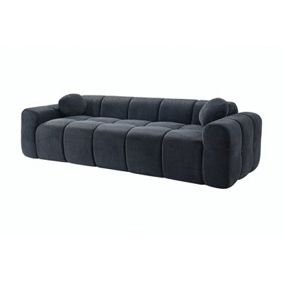 Très grand canapé à compression 98,4 po, canapé en velours côtelé nuage pour le salon, canapé rembourré 3 places avec 2 coussins, sous vide facile à déplacer pour un petit espace, appartement, studio